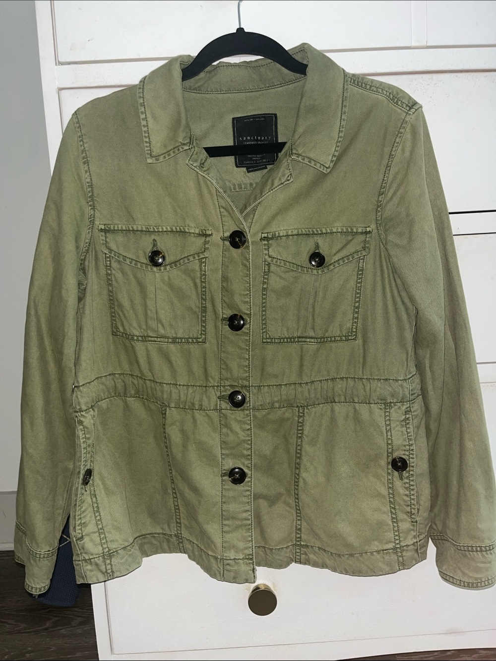 Anthropologie Sanctuary Green Utility Jacket M Button Up Relaxed Streetwear